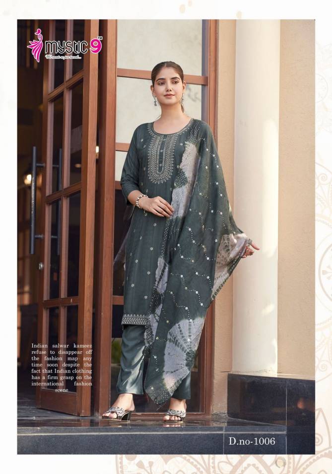 Dolly Vol 1 By Mystic 9 D Rayon Embroidery Kurti With Bottom Dupatta Wholesale Price In Surat
